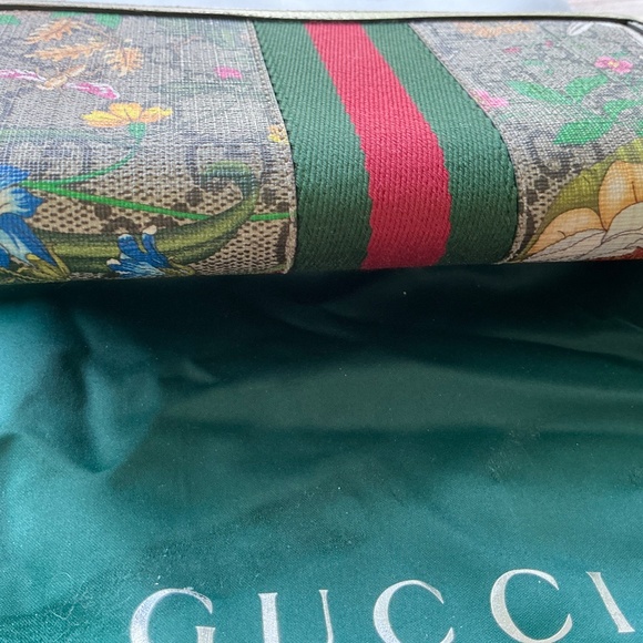 Gucci Supreme GG Floral Ophidia Zip Around Wallet Cream - Picture 12 of 12